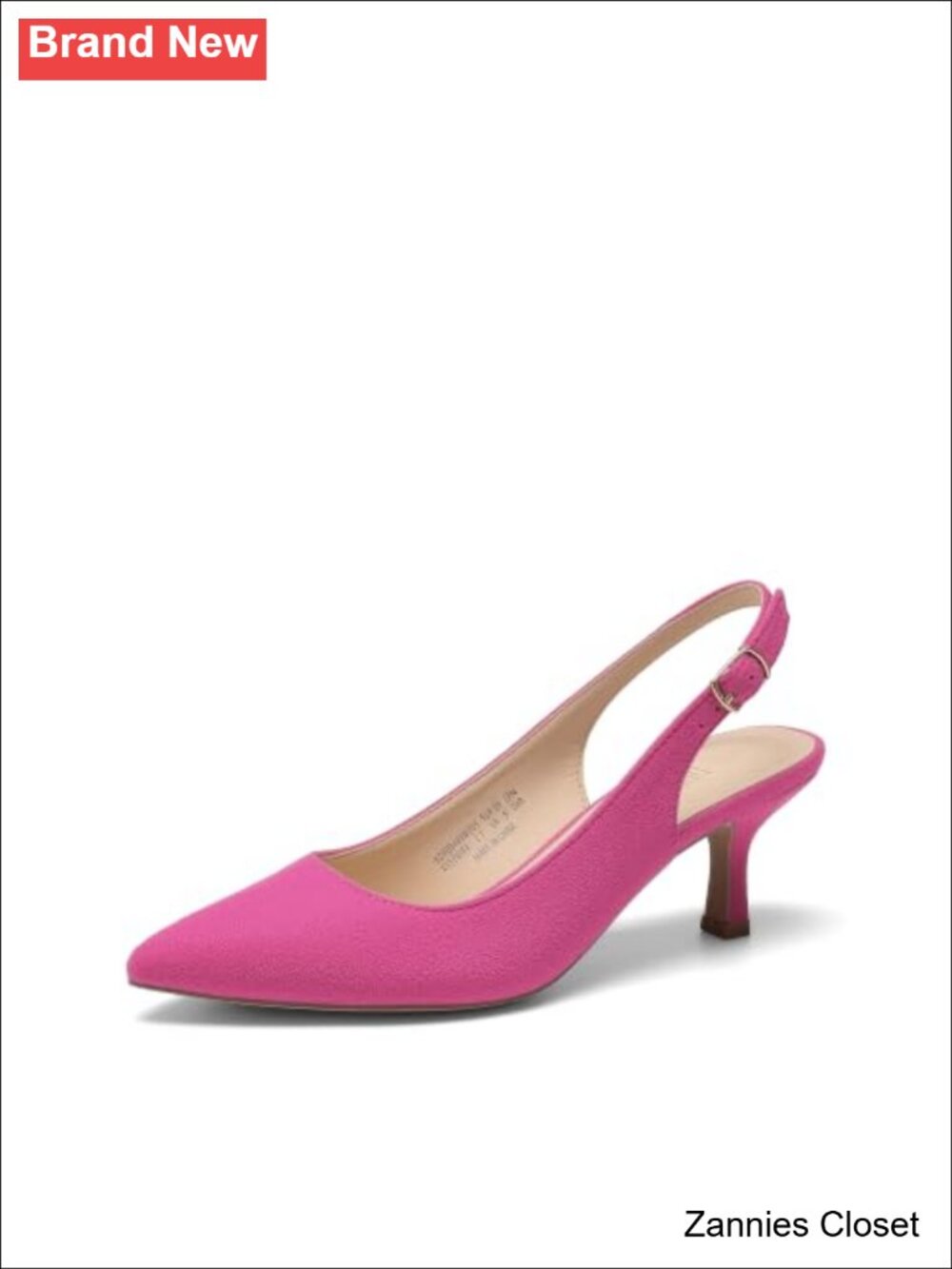 ✨ Kitten Slingback Heels Pumps Faux Suede Faux Leather Pointed Toe Wedding